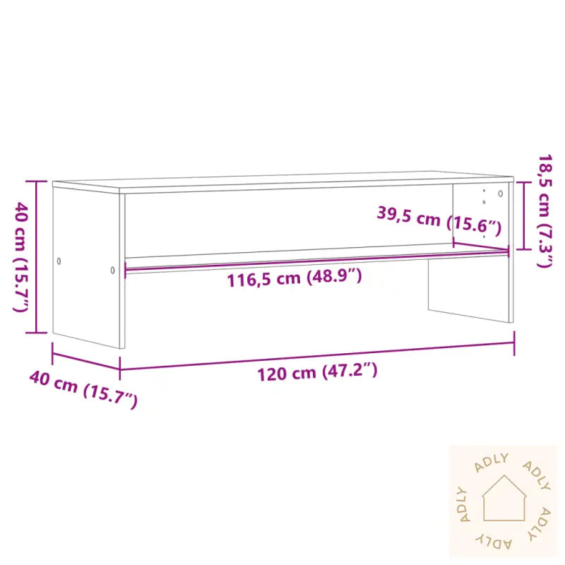 Tv-Benk Brun Eik 120X40X40 Cm Sponplate