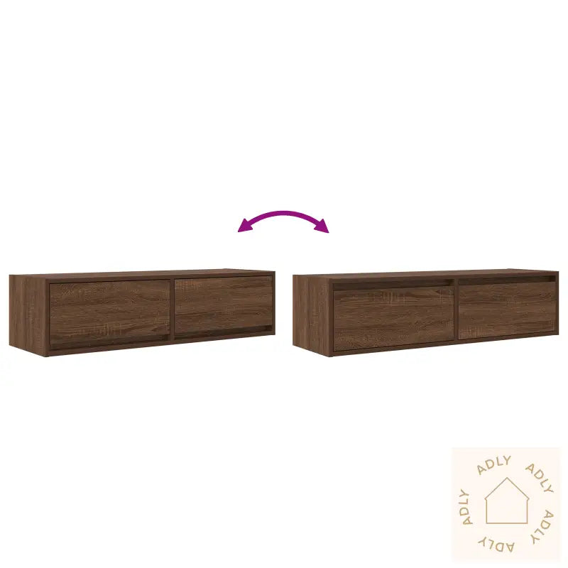 Tv-Benk Brun Eik 100X31X25,5 Cm Konstruert Tre