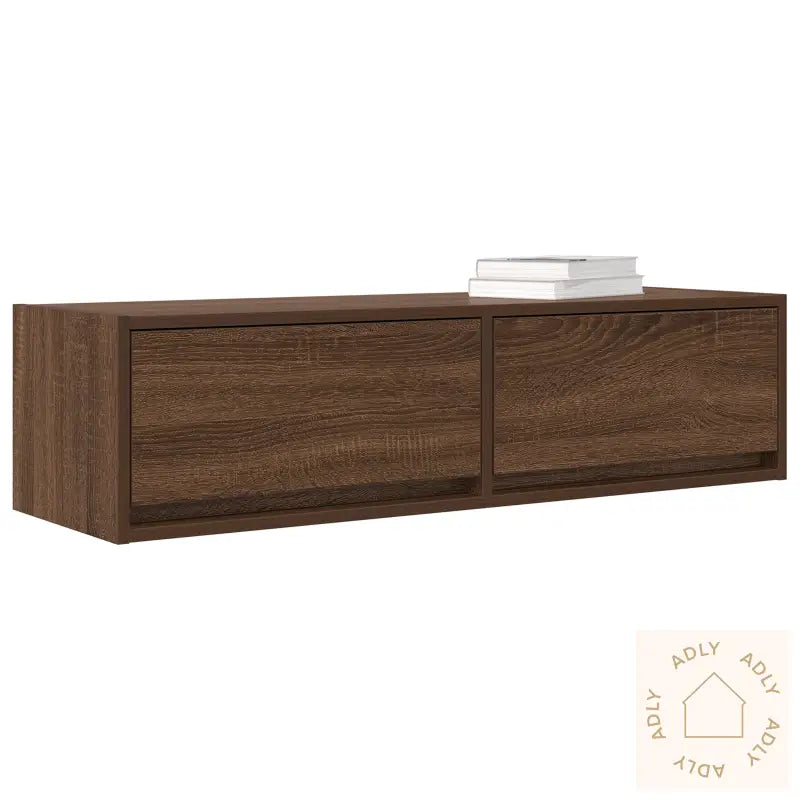 Tv-Benk Brun Eik 100X31X25,5 Cm Konstruert Tre