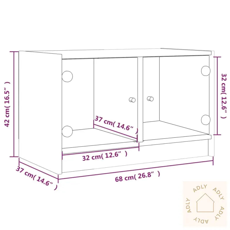 Tv-Benk Med Dør Brun Eik 68X37X42 Cm