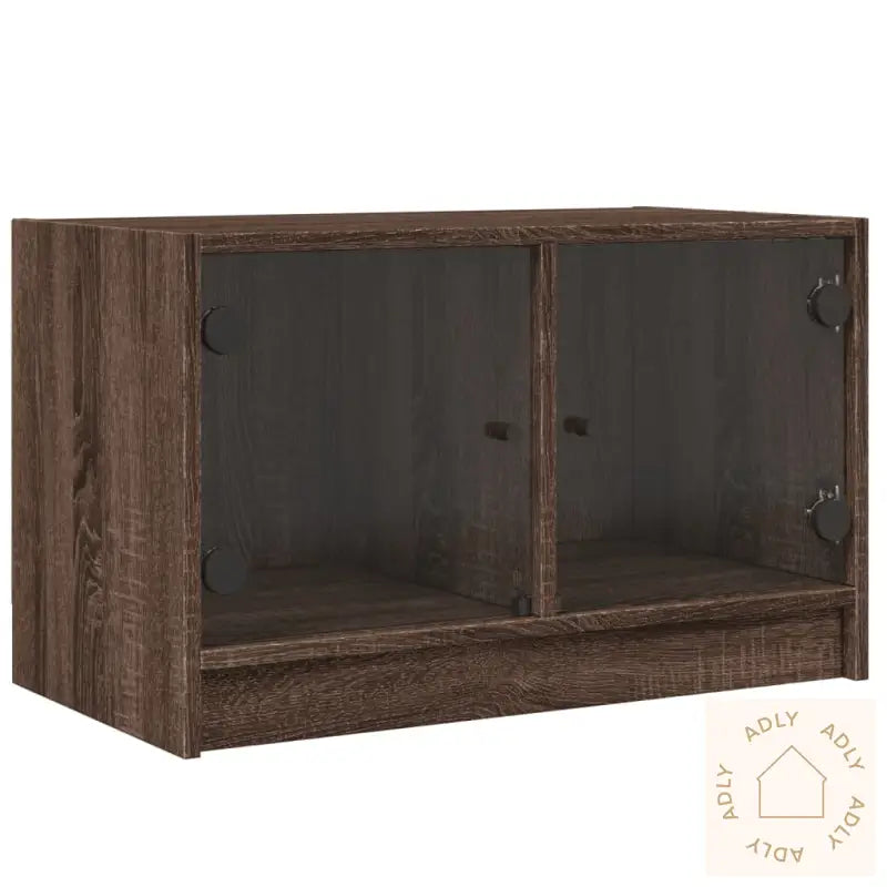 Tv-Benk Med Dør Brun Eik 68X37X42 Cm