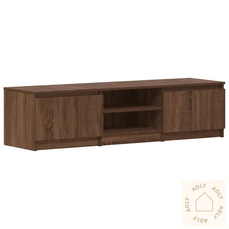 Tv-Benk Brun Eik 140X40X35,5 Cm Konstruert Tre