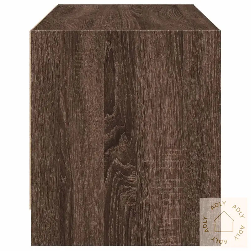 Tv-Benk Med Dør Brun Eik 68X37X42 Cm