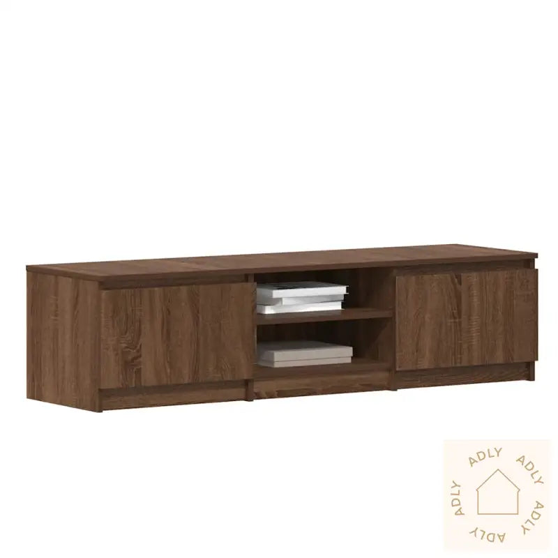 Tv-Benk Brun Eik 140X40X35,5 Cm Konstruert Tre