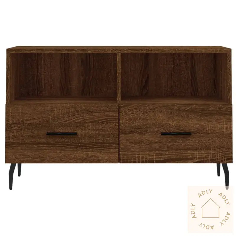 Tv-Benk Brun Eik 80X36X50 Cm Konstruert Tre