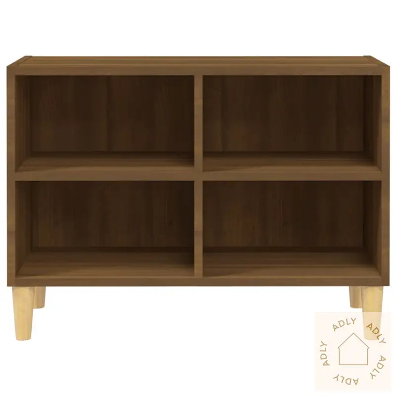 Tv-Benk Med Ben I Heltre Brun Eik 69,5X30X50 Cm