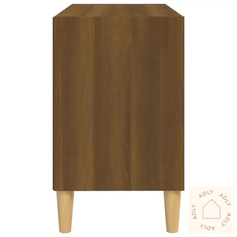 Tv-Benk Med Ben I Heltre Brun Eik 69,5X30X50 Cm