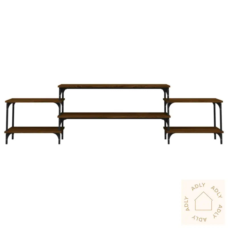 Tv-Benk Brun Eik 197X35X52 Cm Konstruert Tre