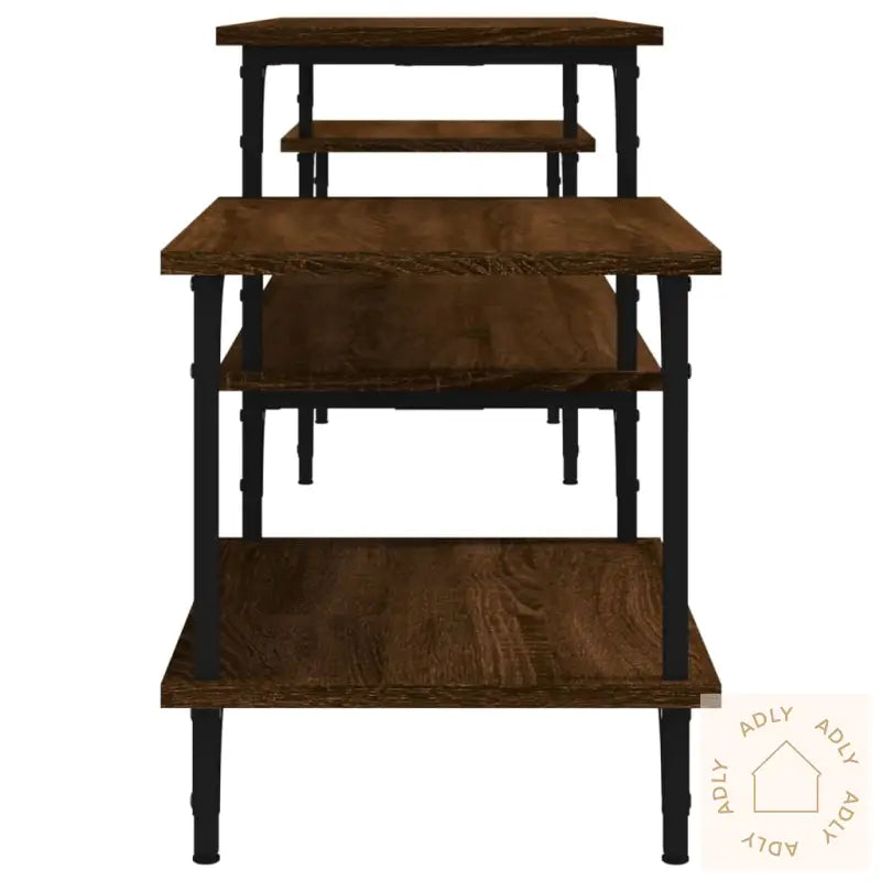 Tv-Benk Brun Eik 197X35X52 Cm Konstruert Tre