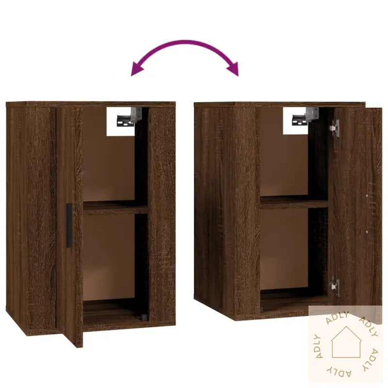 Vegghengt Tv-Benk Brun Eik 40X34,5X60 Cm