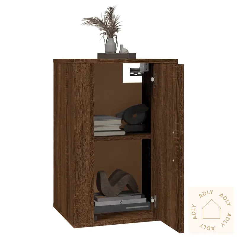 Vegghengt Tv-Benk Brun Eik 40X34,5X60 Cm