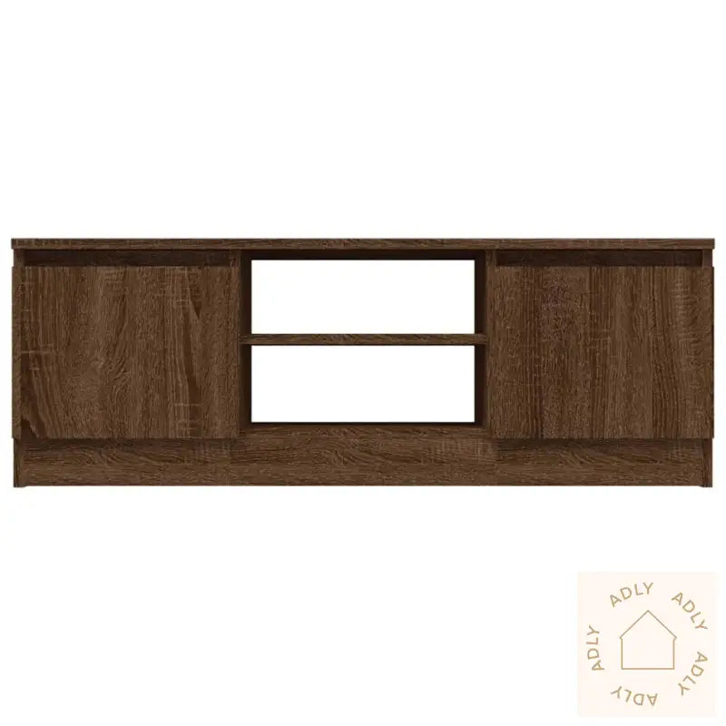 Tv-Benk Med Dør Brun Eik 102X30X36 Cm