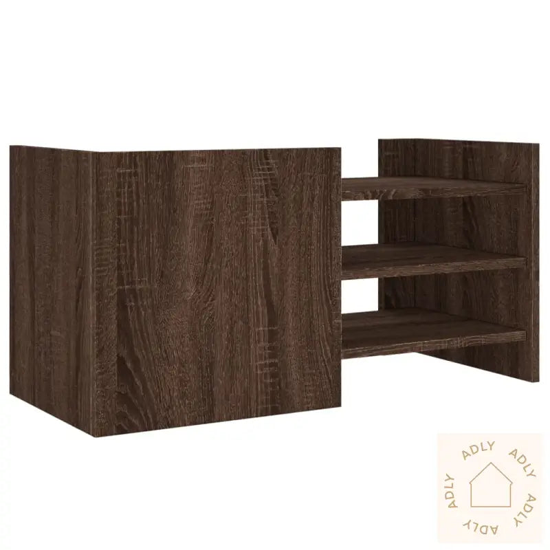 Tv-Benk Brun Eik 80X35X40 Cm Konstruert Tre