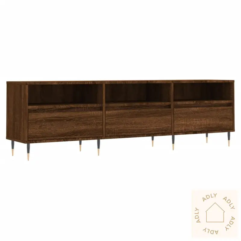 Tv-Benk Brun Eik 150X30X44,5 Cm Konstruert Tre