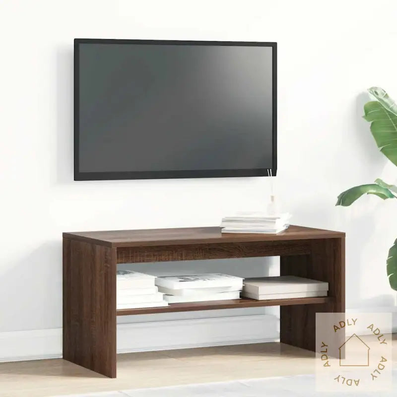 Tv-Benk Brun Eik 80X40X40 Cm Konstruert Tre