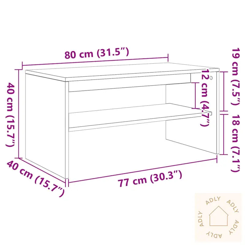 Tv-Benk Brun Eik 80X40X40 Cm Konstruert Tre