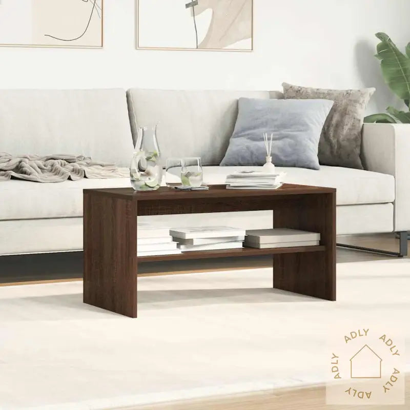 Tv-Benk Brun Eik 80X40X40 Cm Konstruert Tre
