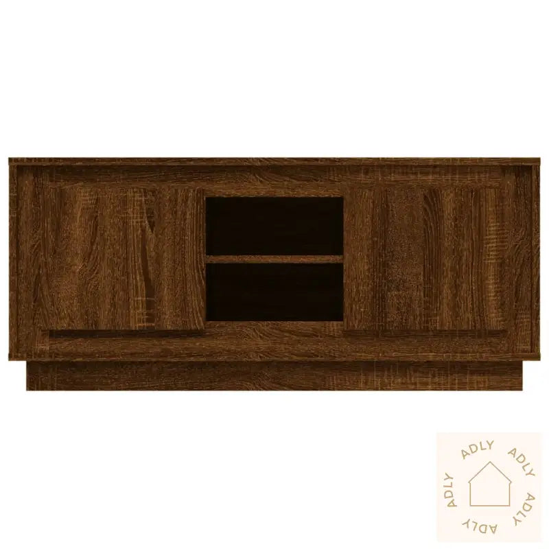 Tv-Benk Brun Eik 102X35X45 Cm Konstruert Tre