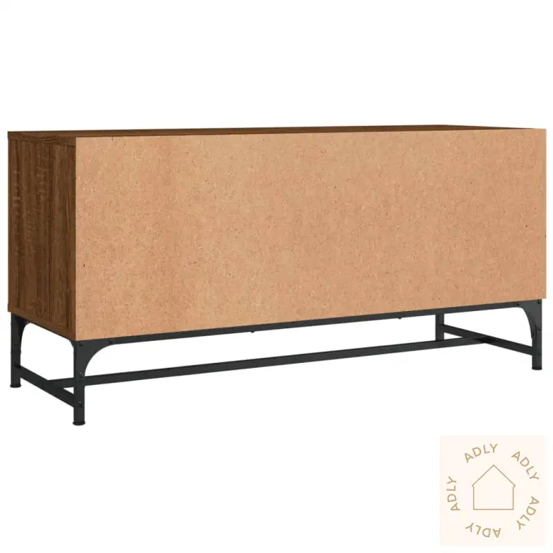 Tv-Benk Med Dør Brun Eik 102X37X50 Cm