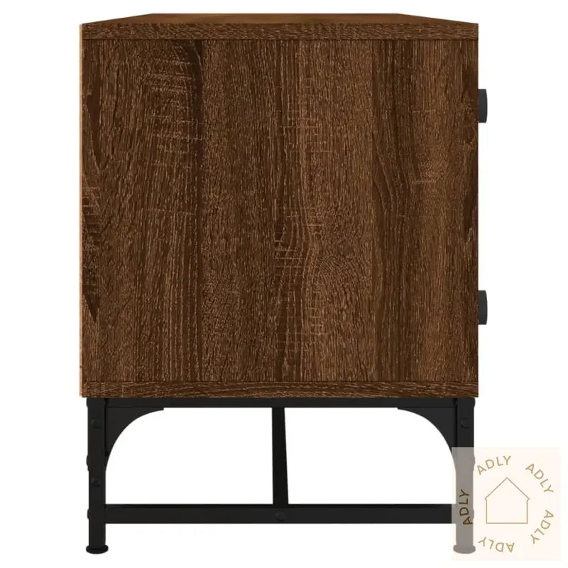 Tv-Benk Med Dør Brun Eik 102X37X50 Cm