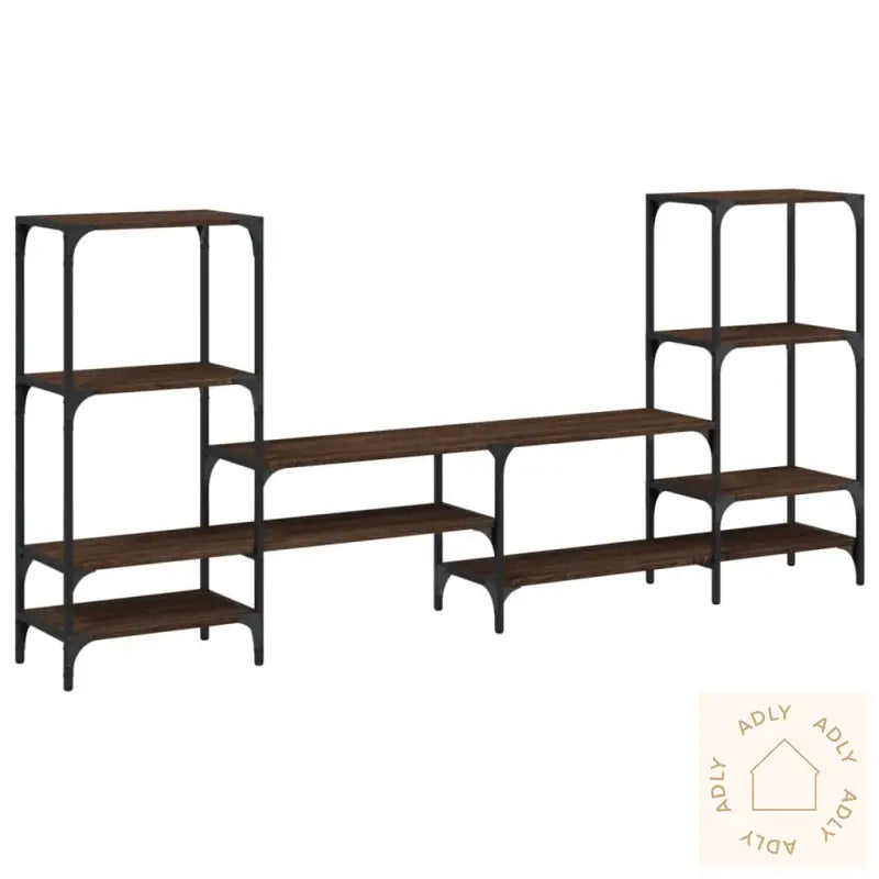 Tv-Benk Brun Eik 206,5X28,5X95 Cm Konstruert Tre