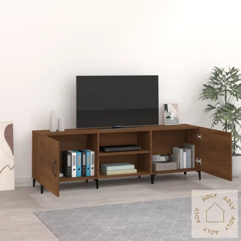 Tv-Benk Brun Eik 150X30X50 Cm Konstruert Tre