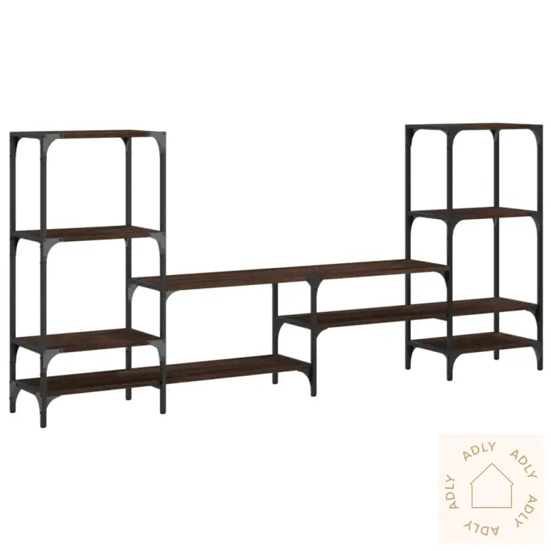 Tv-Benk Brun Eik 206,5X28,5X95 Cm Konstruert Tre