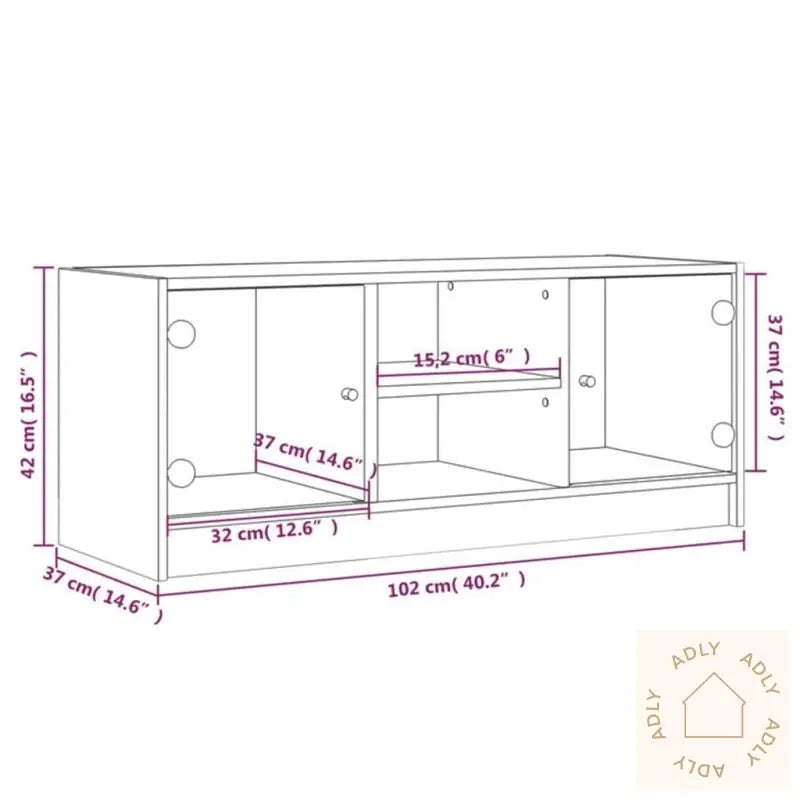 Tv-Benk Med Dør Brun Eik 102X37X42 Cm