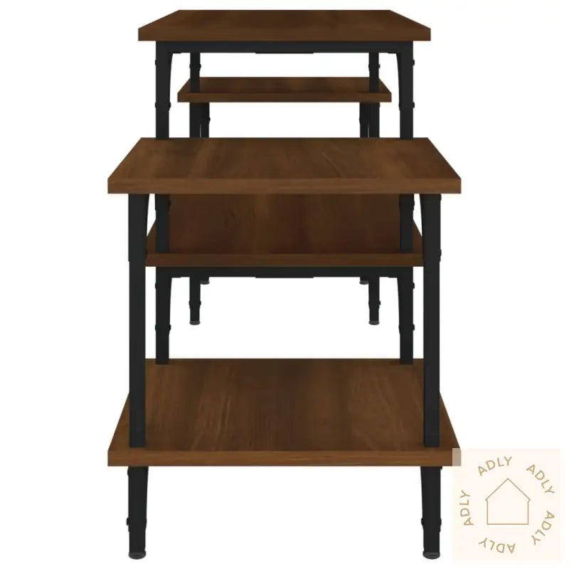 Tv-Benk Brun Eik 117X35X52 Cm Konstruert Tre