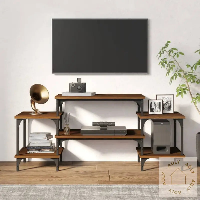 Tv-Benk Brun Eik 117X35X52 Cm Konstruert Tre