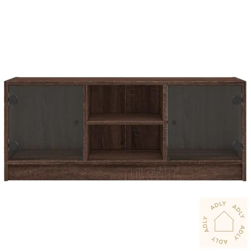 Tv-Benk Med Dør Brun Eik 102X37X42 Cm