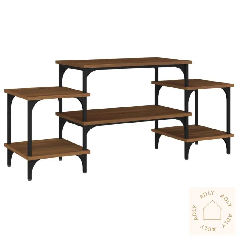 Tv-Benk Brun Eik 117X35X52 Cm Konstruert Tre