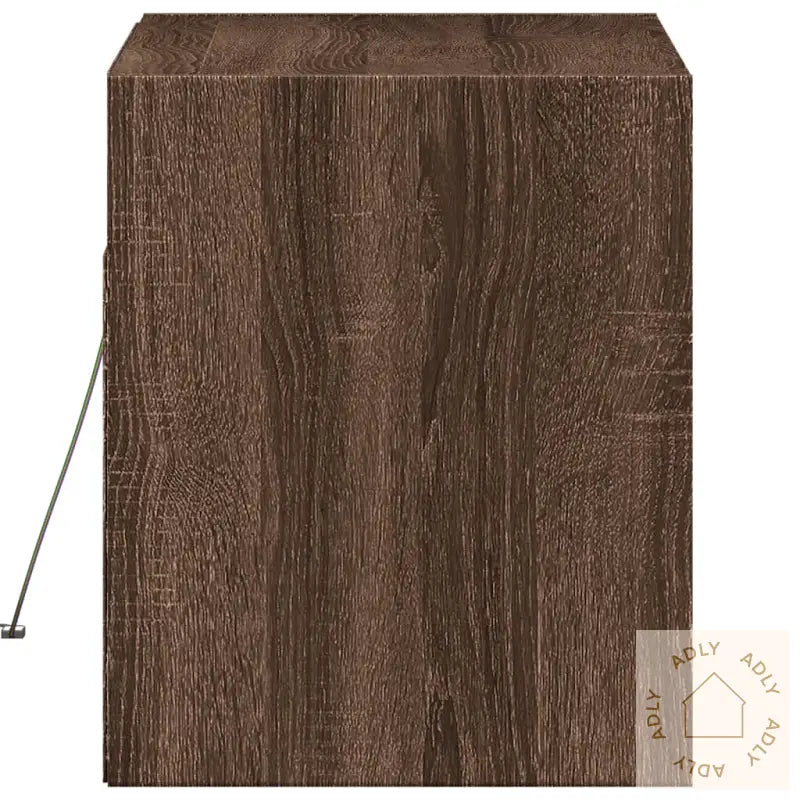 Vegghengt Tv-Benk Med Led Brun Eik 80X31X35 Cm