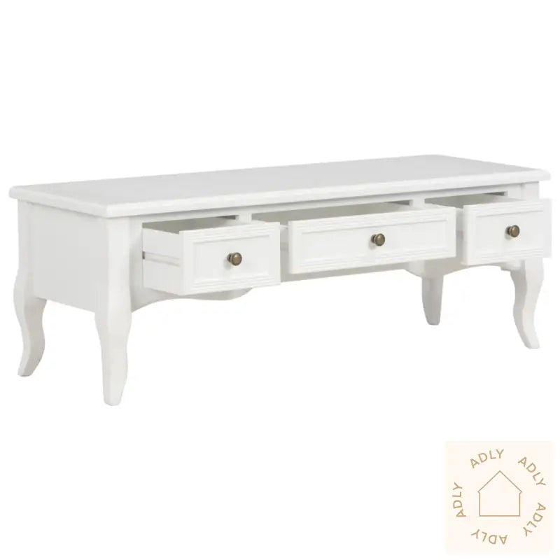 Tv-Benk Hvit 100X35X35 Cm Tre