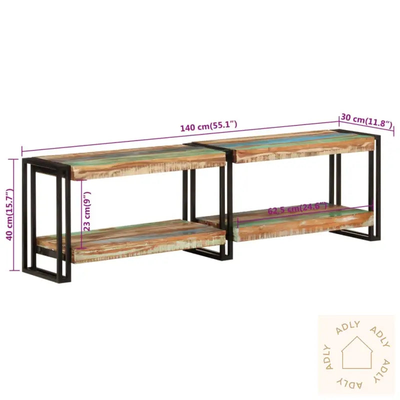 Tv-Benk 140X30X40 Cm Gjenvunnet Heltre