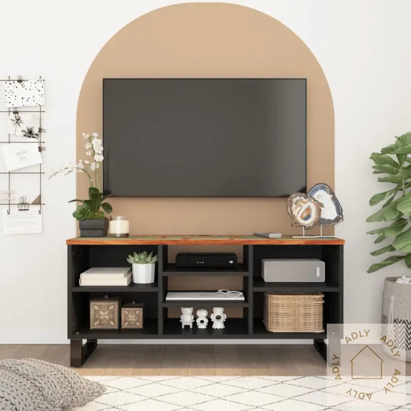 Tv-Benk 100X33X46 Cm Gjenvunnet Heltre Og Konstruert Tre