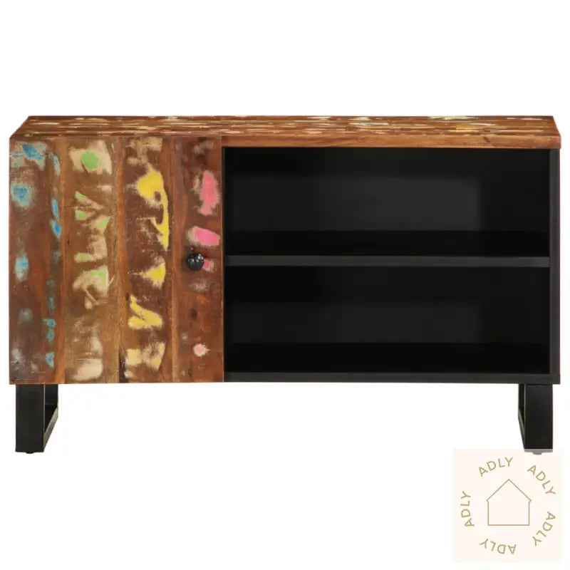 Tv-Benk 80X33X46 Cm Gjenvunnet Heltre Og Konstruert Tre