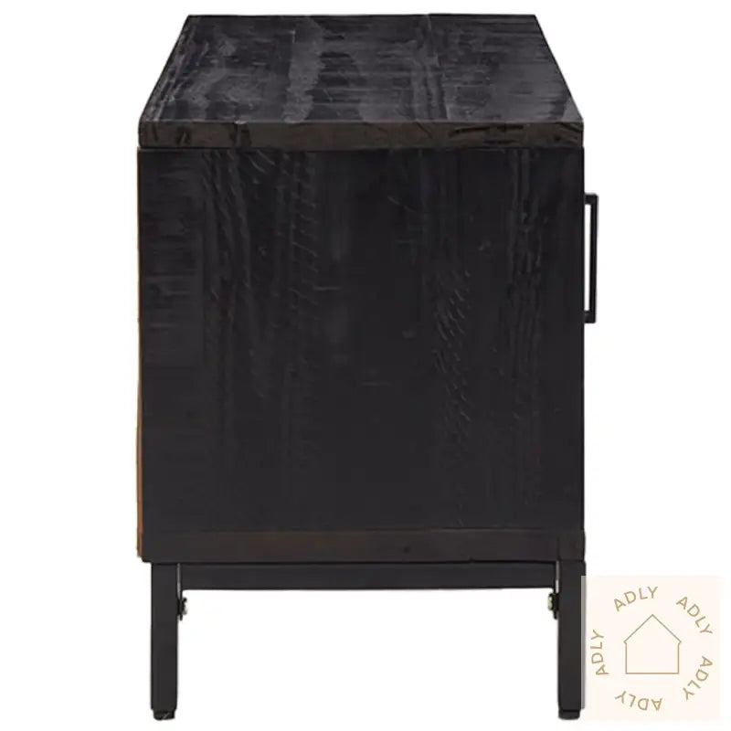 Tv-Benk Svart 90X30X40 Cm Heltre Furu