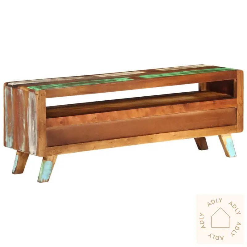 Tv-Benk 110X30X40 Cm Gjenvunnet Heltre Flerfarget