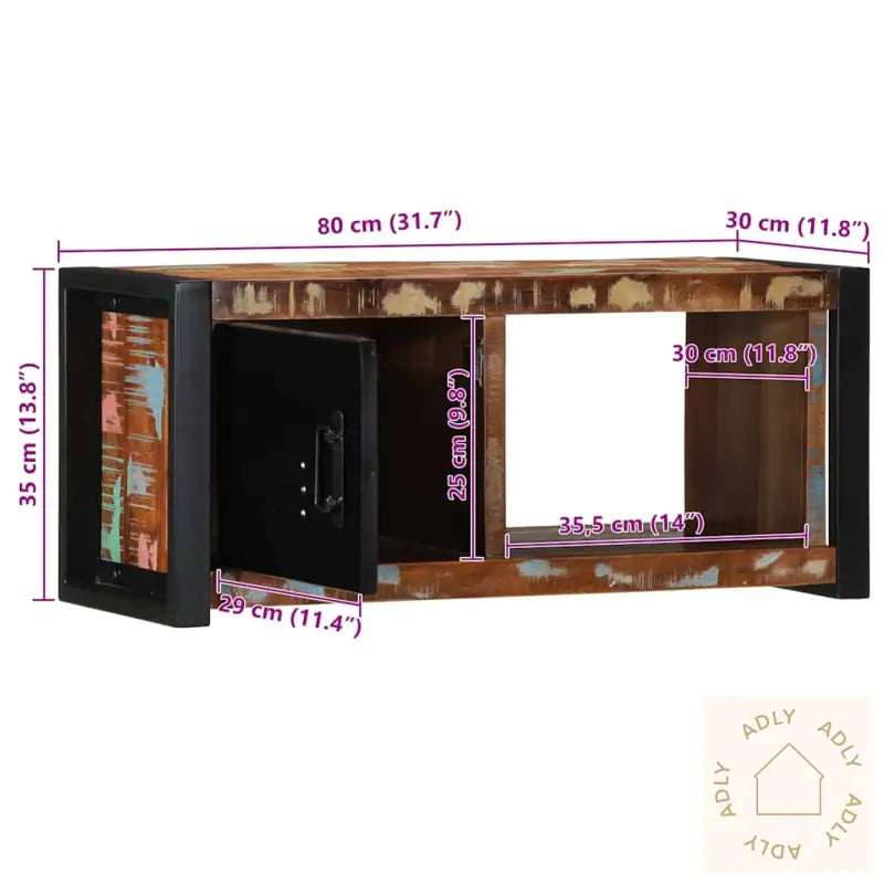 Tv-Benk 80X30X35 Cm Gjenvunnet Heltre