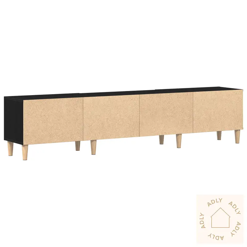 Tv-Benk Svart Eik 180X31,5X40 Cm Konstruert Tre