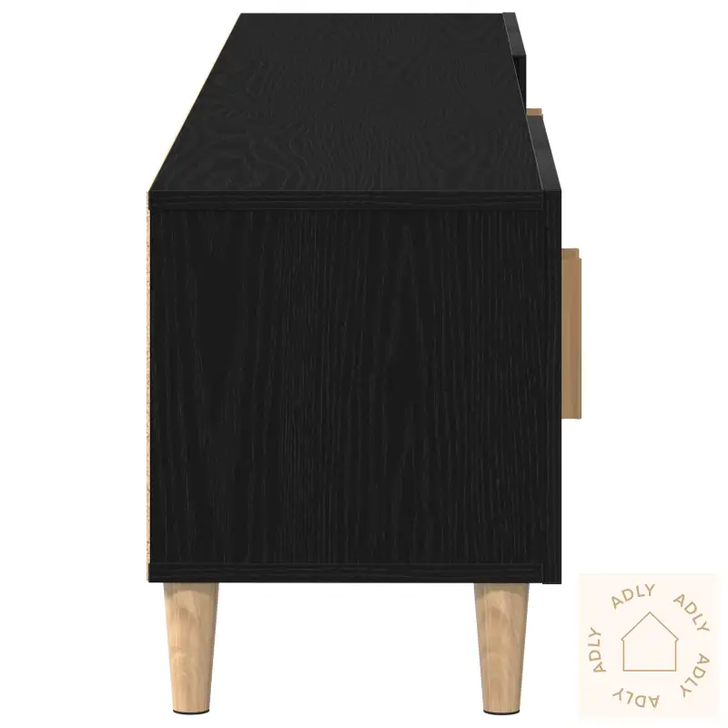 Tv-Benk Svart Eik 180X31,5X40 Cm Konstruert Tre