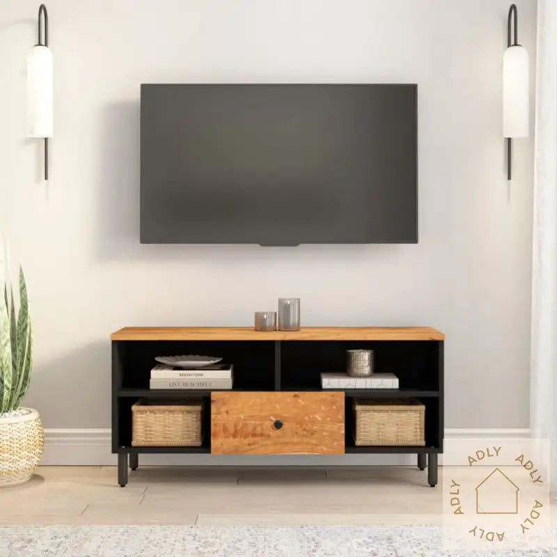 Tv-Benk 100X33X46 Cm Heltre Akasie