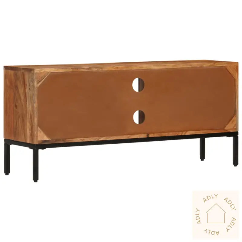 Tv-Benk Honningbrun Og Grå 110X30X50 Cm Heltre Akasie