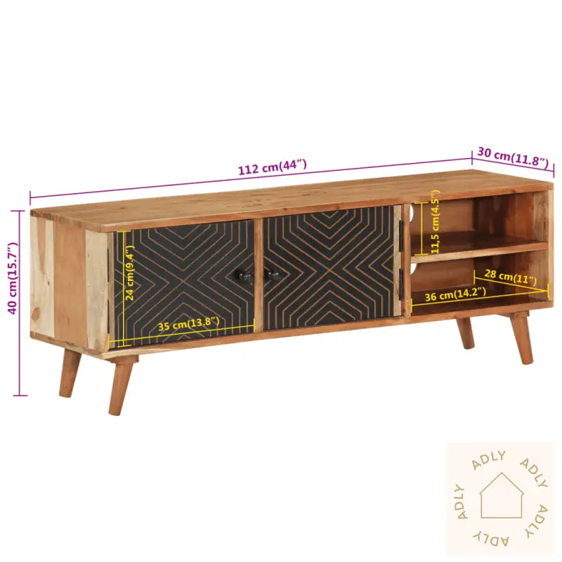 Tv-Benk 112X30X40 Cm Heltre Akasie