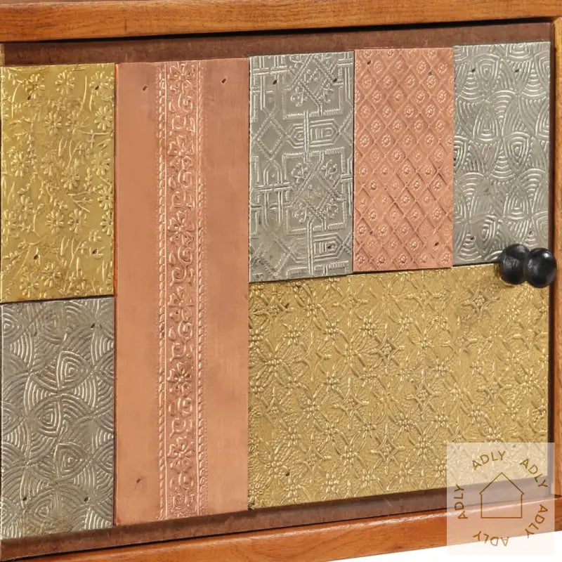 Tv-Benk Med Dører 112X30X40 Cm Heltre Akasie Og Metall