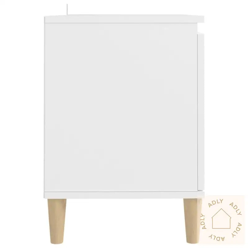 Tv-Benk Med Ben I Heltre Hvit 103,5X35X50 Cm