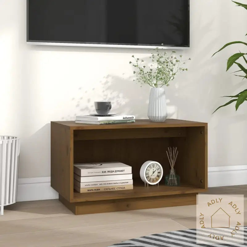 Tv-Benk Honningbrun 60X35X35 Cm Heltre Furu