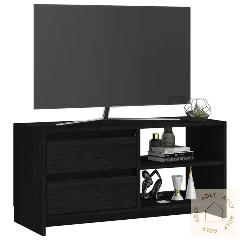 Tv-Benk 80X31X39 Cm Heltre Furu Svart