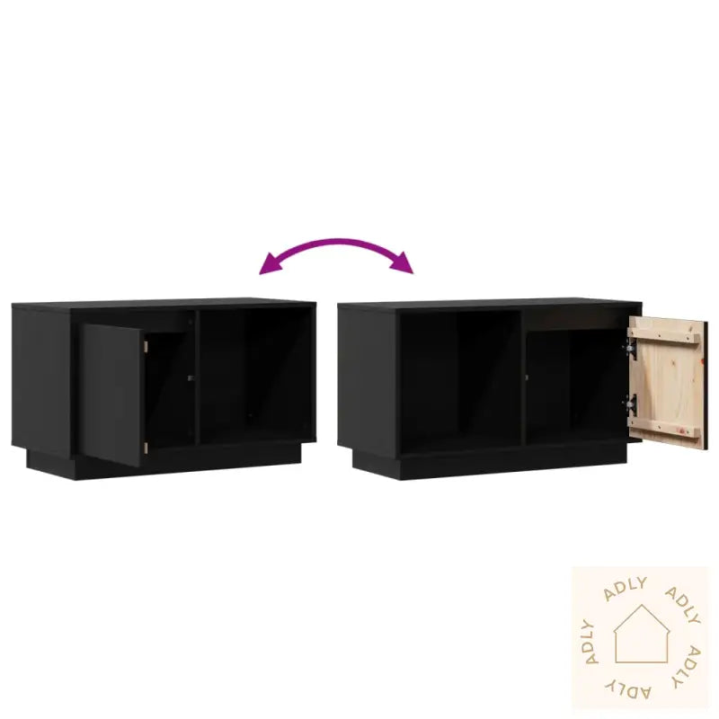 Tv-Benk Svart 74X35X44 Cm Heltre Furu